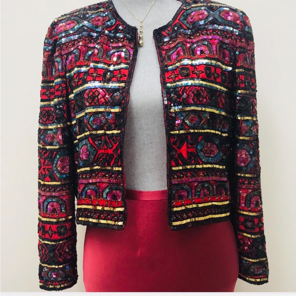 Vintage Papell Boutique Sequins Blazer